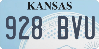 KS license plate 928BVU