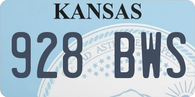 KS license plate 928BWS