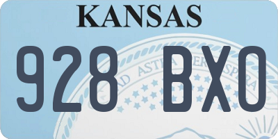 KS license plate 928BXO