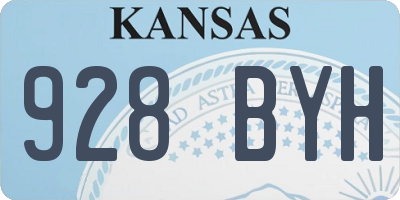 KS license plate 928BYH