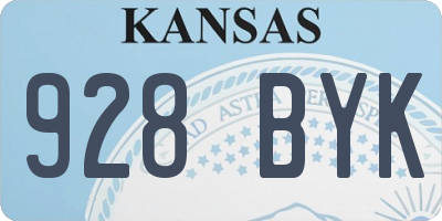 KS license plate 928BYK