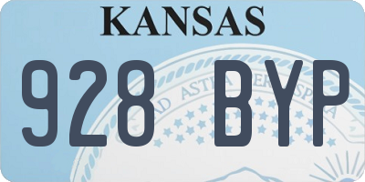 KS license plate 928BYP