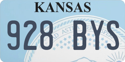 KS license plate 928BYS