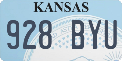 KS license plate 928BYU