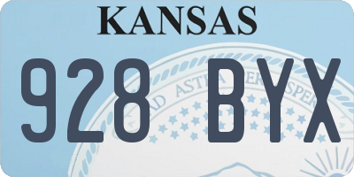 KS license plate 928BYX