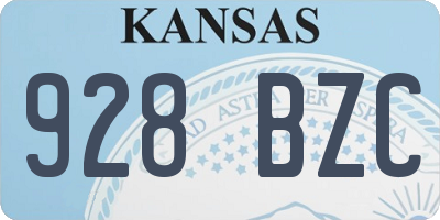 KS license plate 928BZC