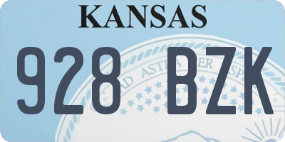 KS license plate 928BZK