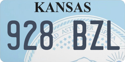 KS license plate 928BZL