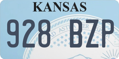 KS license plate 928BZP