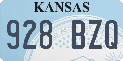 KS license plate 928BZQ