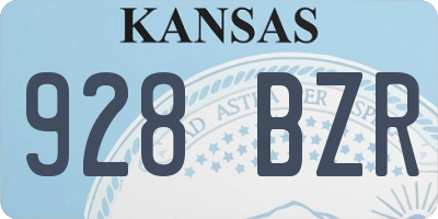 KS license plate 928BZR