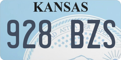 KS license plate 928BZS