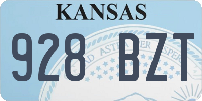 KS license plate 928BZT