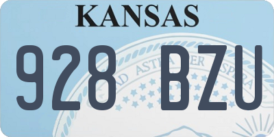 KS license plate 928BZU