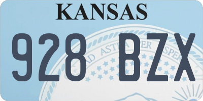 KS license plate 928BZX