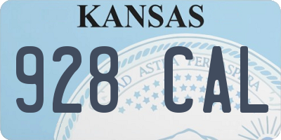 KS license plate 928CAL
