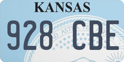 KS license plate 928CBE