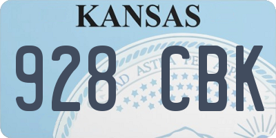 KS license plate 928CBK