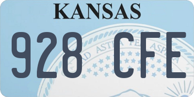 KS license plate 928CFE