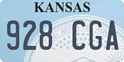 KS license plate 928CGA