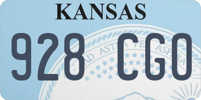 KS license plate 928CGO