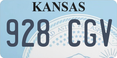 KS license plate 928CGV