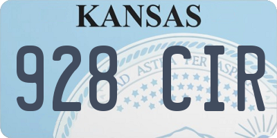KS license plate 928CIR