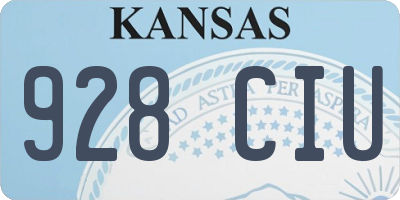 KS license plate 928CIU