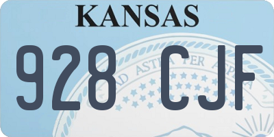 KS license plate 928CJF