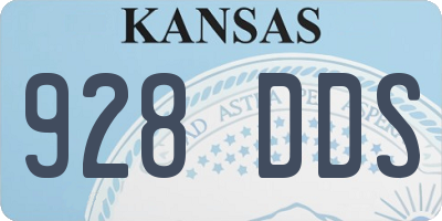 KS license plate 928DDS