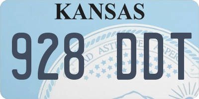 KS license plate 928DDT