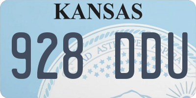 KS license plate 928DDU