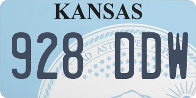 KS license plate 928DDW