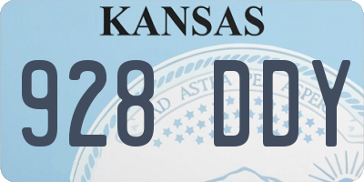 KS license plate 928DDY