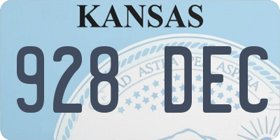 KS license plate 928DEC