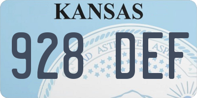 KS license plate 928DEF