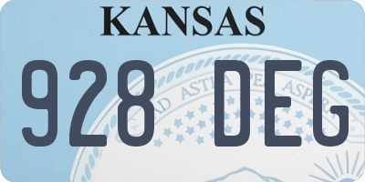KS license plate 928DEG