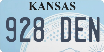 KS license plate 928DEN