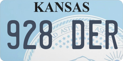 KS license plate 928DER