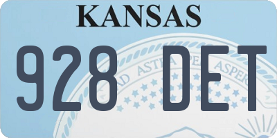 KS license plate 928DET