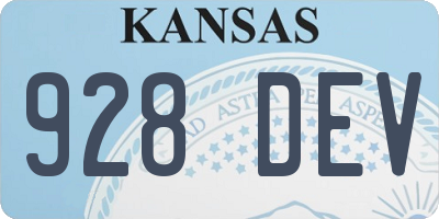 KS license plate 928DEV