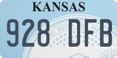KS license plate 928DFB