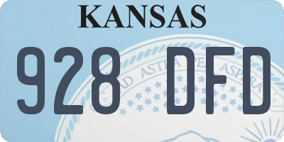 KS license plate 928DFD