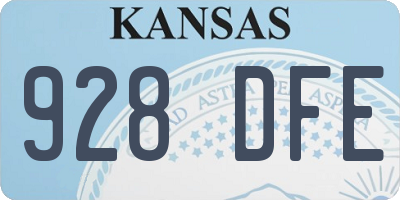 KS license plate 928DFE