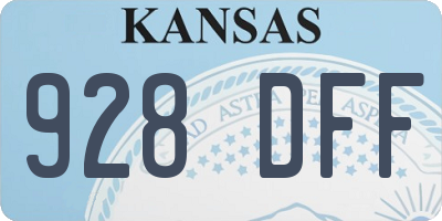 KS license plate 928DFF
