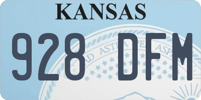 KS license plate 928DFM