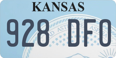 KS license plate 928DFO