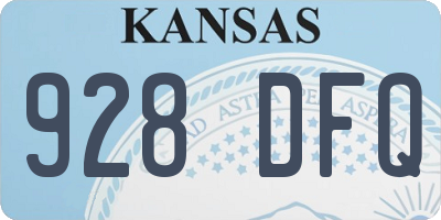KS license plate 928DFQ