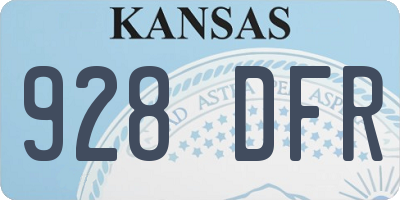 KS license plate 928DFR