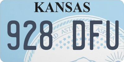 KS license plate 928DFU